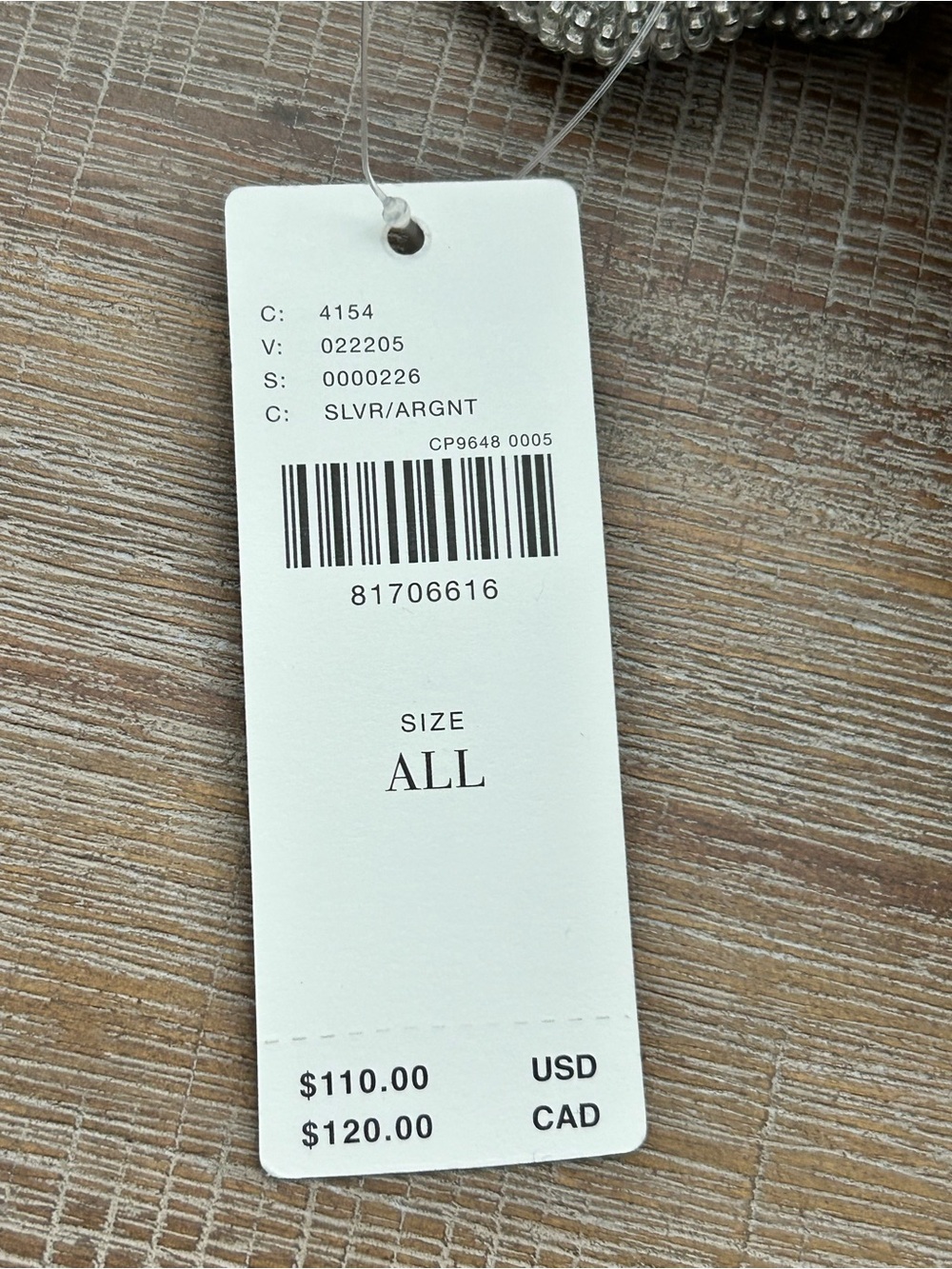 Anthropologie Fiona Beaded Bag Chain Edition Silver NWT - Picture 9 of 10